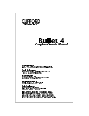 Clifford Bullet 4 Owners Guide