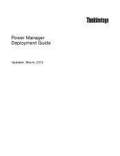 Lenovo ThinkCentre Edge 91 (English) Power Manager Deployment Guide