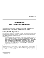 Lenovo ThinkPad 770 TP 770X Supplement to the User's Reference