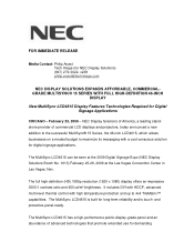 NEC LCD4615 Press Release