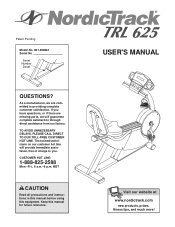 NordicTrack Trl625 Bike English Manual