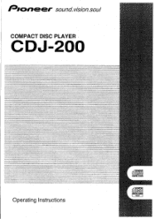 Pioneer CDJ 200 Owner's Manual