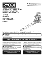 Ryobi RY40470 Operation Manual
