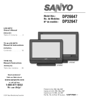 Sanyo DP32647 Owners Manual