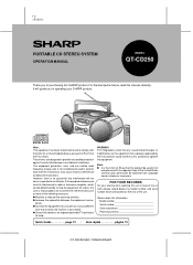 Sharp QT-CD250S QTCD250 Operation Manual