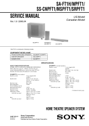 Sony FT1H Service Manual
