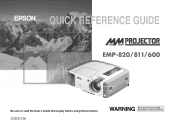 Epson EMP 600 Quick Reference Guide