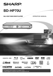 Sharp BD-HP70U BD-HP70U Operation Manual