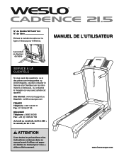 Weslo Cadence 21.5 Treadmill French Manual