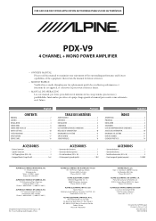 Alpine PDX-V9 Owner's Manual (english, French, Espanol)