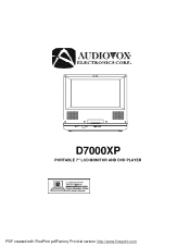 Audiovox D7000XP Owners Manual