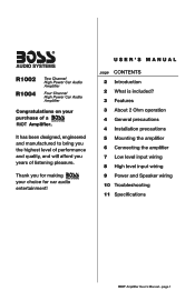 Boss Audio R1004 User Manual in English