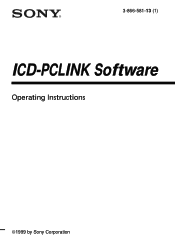 Sony ICD-R100PC ICD-PCLink Software Instructions