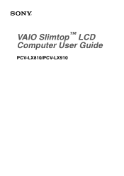 Sony PCV-LX910 VAIO Computer User Guide  (primary manual)