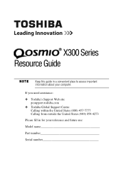 Toshiba Qosmio X305-SP6828A User Guide