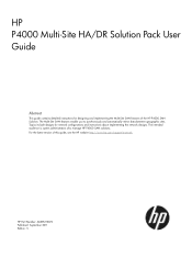 HP StoreVirtual 4000 9.5 HP P4000 Multi-Site HA/DR Solution User Guide