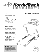 NordicTrack Reflex 4500 Pro Treadmill English Manual
