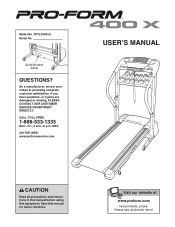 ProForm 400 X Treadmill English Manual