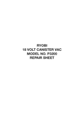 Ryobi P3200 Repair Sheet