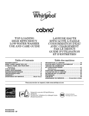 Whirlpool WTW8900BC Use & Care Guide