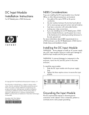 HP BLc7000 DC Input Module Installation Instructions - HP BladeSystem c7000 Enclosures