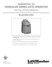 LiftMaster RSW12VDC RSW12VDC Installation Manual