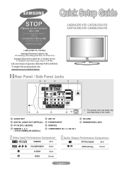 Samsung LN40A330 Quick Guide (ENGLISH)