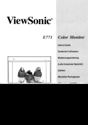 ViewSonic E771 User Guide