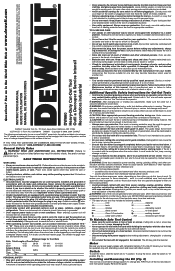 Dewalt DW660 Instruction Manual