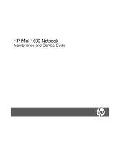 HP Mini 1020TU HP Mini 1000 Netbook - Maintenance and Service Guide