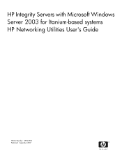 HP Rx2620-2 Windows Integrity HP Networking Utilities User Guide
