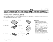 Lenovo ThinkPad R40 Finnish - Setup Guide for ThinkPad R40
