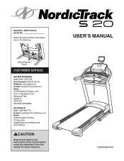 NordicTrack S20 Instruction Manual