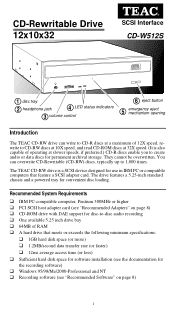 TEAC CDW512S User Manual