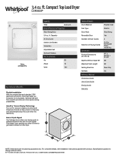 Whirlpool LDR3822P Specification Sheet