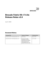 Dell Brocade 5100 Brocade Fabric OS v7.4.0a Release Notes v2.0