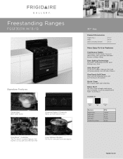 Frigidaire FGGF3031KQ Product Specifications Sheet (English)