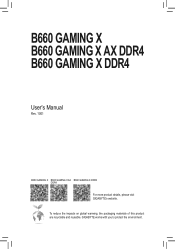 Gigabyte B660 GAMING X DDR4 User Manual
