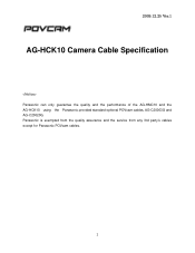 Panasonic AG-HCK10G POVCAM Cable Specs