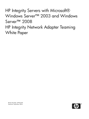 HP Rx2620-2 Windows Integrity Network Adapter Teaming White Paper