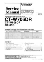 Pioneer CT-W606DR Service Manual