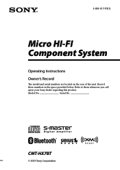 Sony CMT-HX7BT Operating Manual