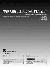 Yamaha CDC-901 Owner's Manual