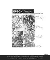 Epson Stylus Pro GS6000 Preferred Warranty Booklet