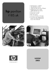 HP Pavilion t100 HP Pavilion Desktop PC - (English) t185.uk Product Datasheet and Product Specifications