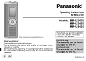 Panasonic RR US470 Ic Recorder-plus