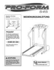ProForm 545 Treadmill German Manual