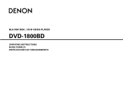 Denon DVD1800BD Owners Manual - English