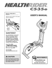 HealthRider C535e Elliptical English Manual