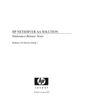 HP NetServer AA 4000 HP Netserver AA 6200 Solutions Release Notes v4.0 SP1